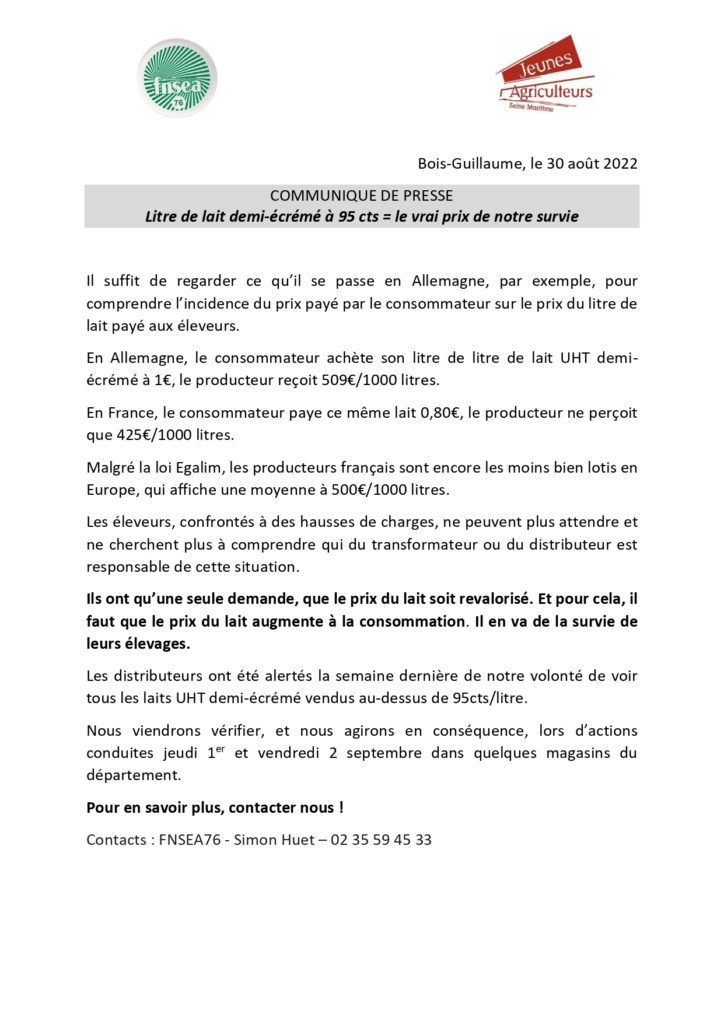 COMMUNIQUE DE PRESSE
